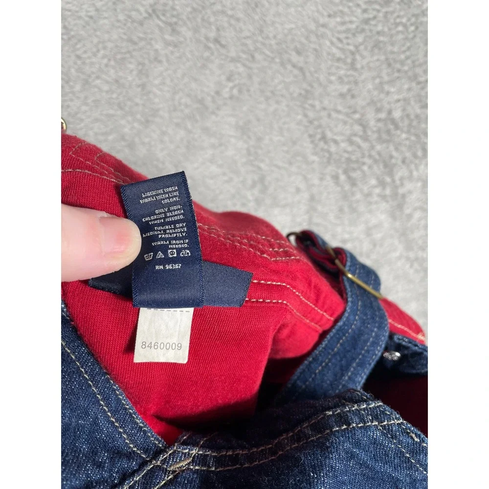 Vintage OshKosh Denim Overalls Kids 12 Months Blue Football‎ Owl Jersey Lined